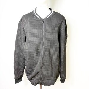 Men's lightweight transition Gray waffle Jacket w/ 2 interior 1 sleeve pocket XL